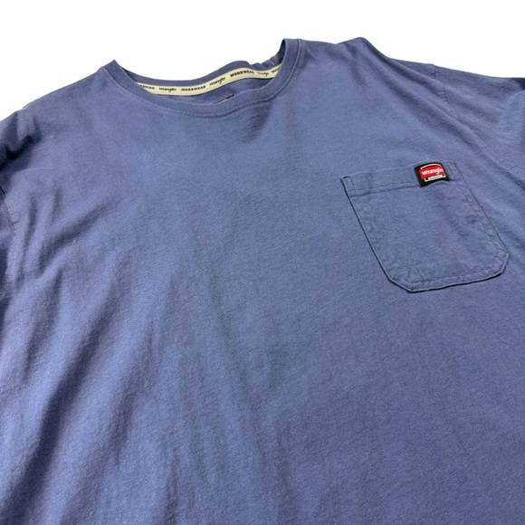 Wrangler Workwear 3XL (54-56) Light Navy Blue Long Sleeve Crewneck Shirt – Logo - Picture 2 of 7